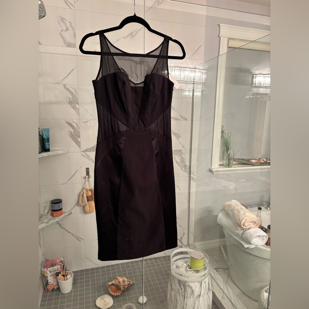 Summer night size extra small little black cocktail evening dress wedding guest